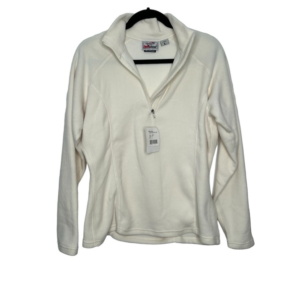 Obermeyer Cream Fleece Micro Zip-T Ultragear Qtr. Zip Pullover Bass Layer, Sz L - Picture 1 of 14